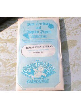 Cabbage Patch Kids Young Astronaut Birth Certificate & Adoption Papers Rosalinda